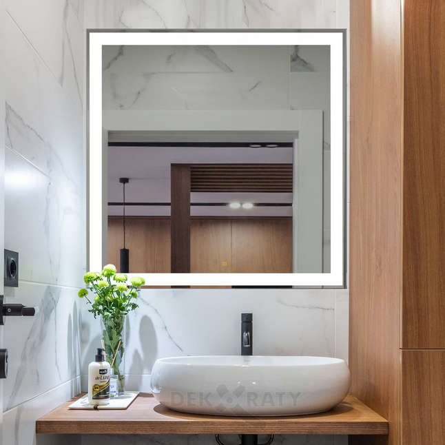 огледало Clasic с LED осветление 80x80