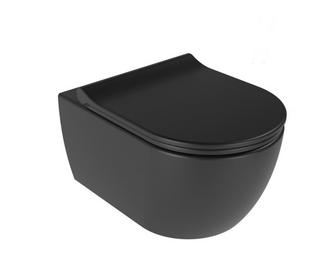 Quarter Bath Deep, компактна конзолна WC, черен мат 49.5 см. С биде