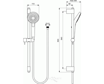IDEALRAIN EVO ROUND Ръчен душ и тръбно окачване- B2233