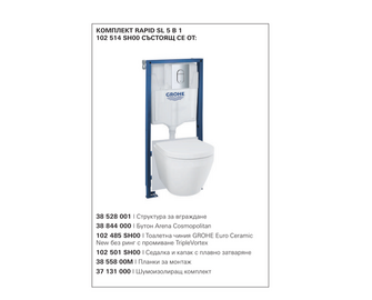 Grohe WC комплект Rapid SL 5 в 1