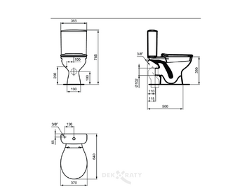 Схема на WC комплект с бидетна арматура Ulysse W835301